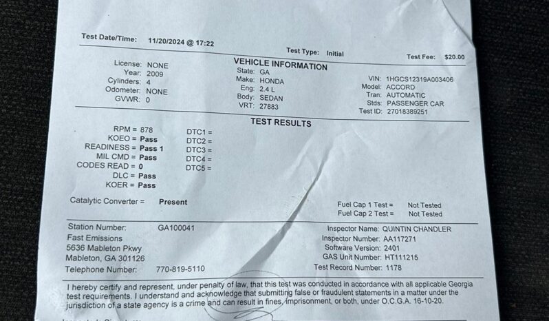 
								2009 Honda Accord full									